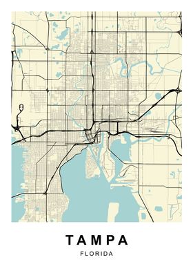 Tampa Florida City Map 