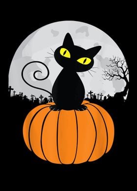 Cute Black Cat Pumpkin 
