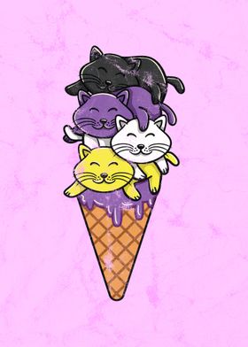 Nonbinary Cat Ice Cone