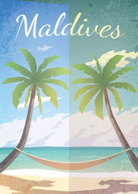 Maldives Vintage Poster