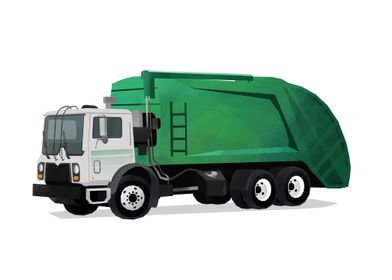 Garbage truck watercolor