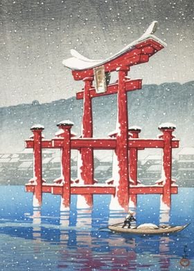 Miyajima Shrine In Snow