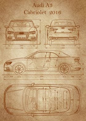 Audi A3 2016 BlueprintCabr