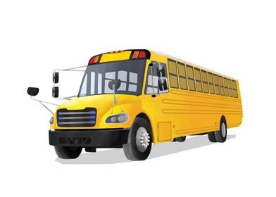 School bus watercolor