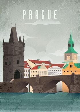 Prague Vintage Poster