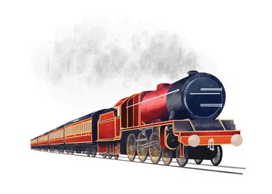 Royal train watercolor