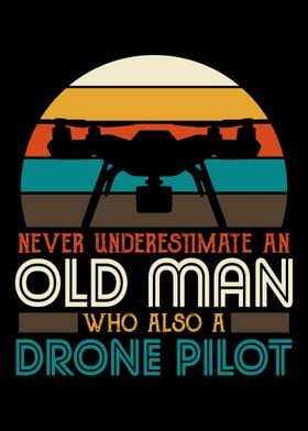 An old man drone pilot