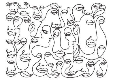 LineArt Abstract Faces