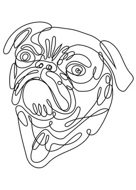 LineArt Animal Pug