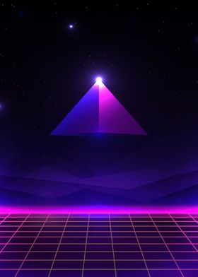 Neon Retro Pyramid Sign