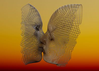 Wireframe Faces Of Lovers