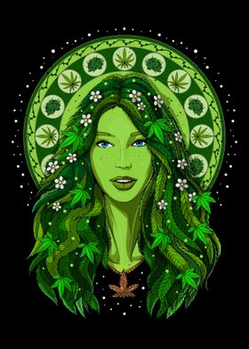 Weed Stoner Hippie Goddess