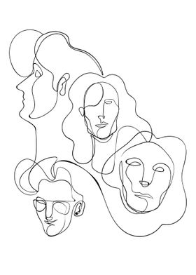 LineArt Abstract Faces