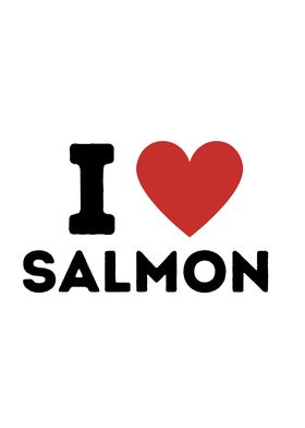 I Love Salmon Simple Heart