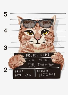 Bad cat at the police stat