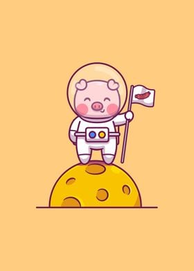 Kawaii Astronaut Piggy