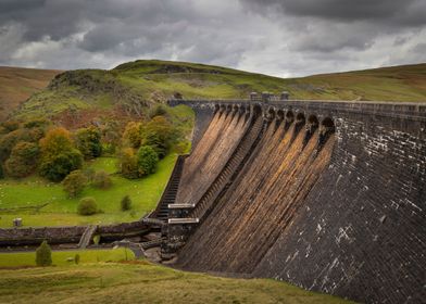 The Claerwen reservoir dam