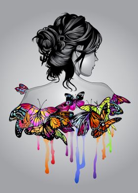 Woman and Butterfly