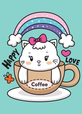 Happy Coffe Cat