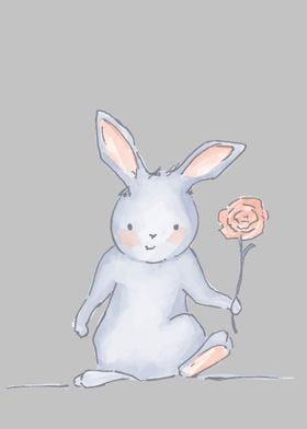 Bunny with rose