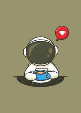 Kawaii Coffee Astronaut