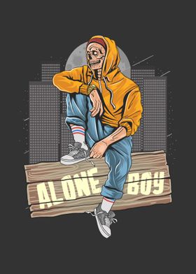 Alone boy zombie