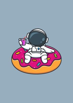 Kawaii Astronaut on Donut