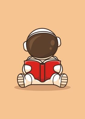 Kawaii Reading Astronaut