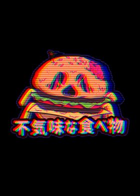 Vaporwave Creepy Hamburger