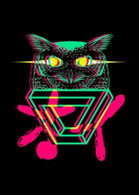 Vaporwave Owl Geometry