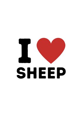 I Love Sheep Simple Heart