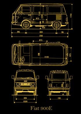 Fiat 900E Blueprint van