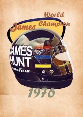 James Hunt Helmet Retro