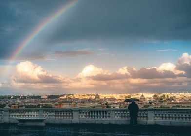 Rainbow view Roma Italy 