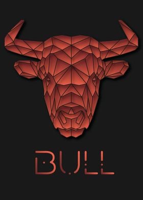 Bull Black Geometric Art