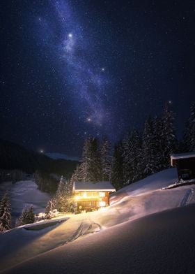 Cabin in the winter