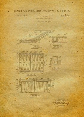 18 Backgammon Set Patent