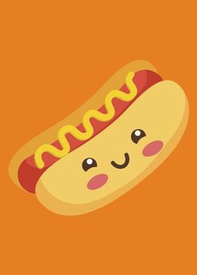 Cute Kawaii Hot Dog