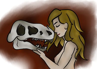 skull and girl