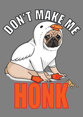 Cute Pug in Goose Costume