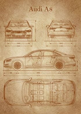 Audi A8 2017 Blueprint old