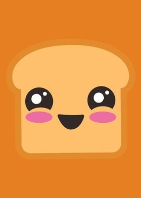 Cute Kawaii Bread Slice