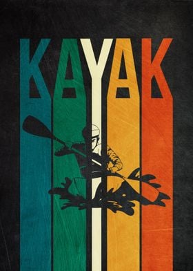 Kayak Vintage Retro Poster