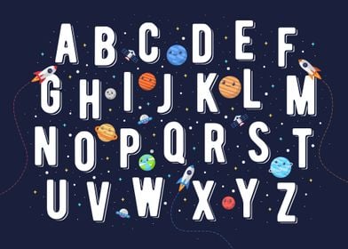 solar system in bubble letters