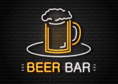 Beer Bar Neon Retro