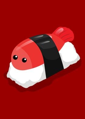 Cute Kawaii Shrimp Sushi