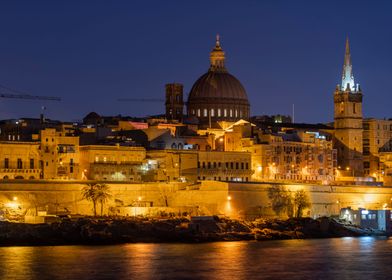 Valletta in Malta at Night