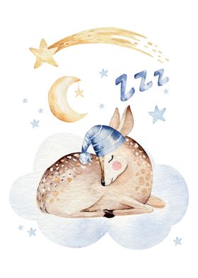 Cute sleeping deer