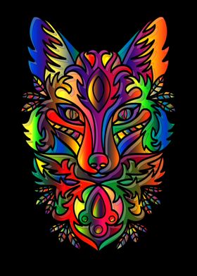 Abstract fox head