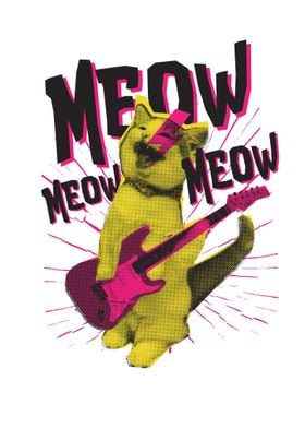 Meow Electric Guitar Cat